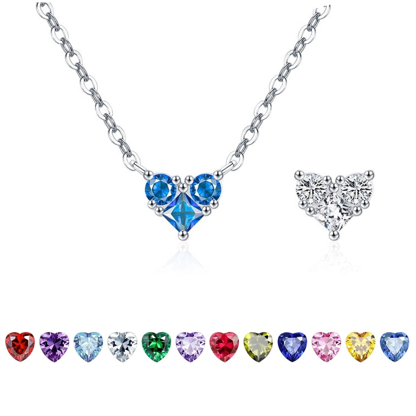 HESHPAWS 925 Sterling Silver Heart Necklace,Owl patterned love necklace,Anniversary Birthday Christmas Gifts for Women with Gift Box