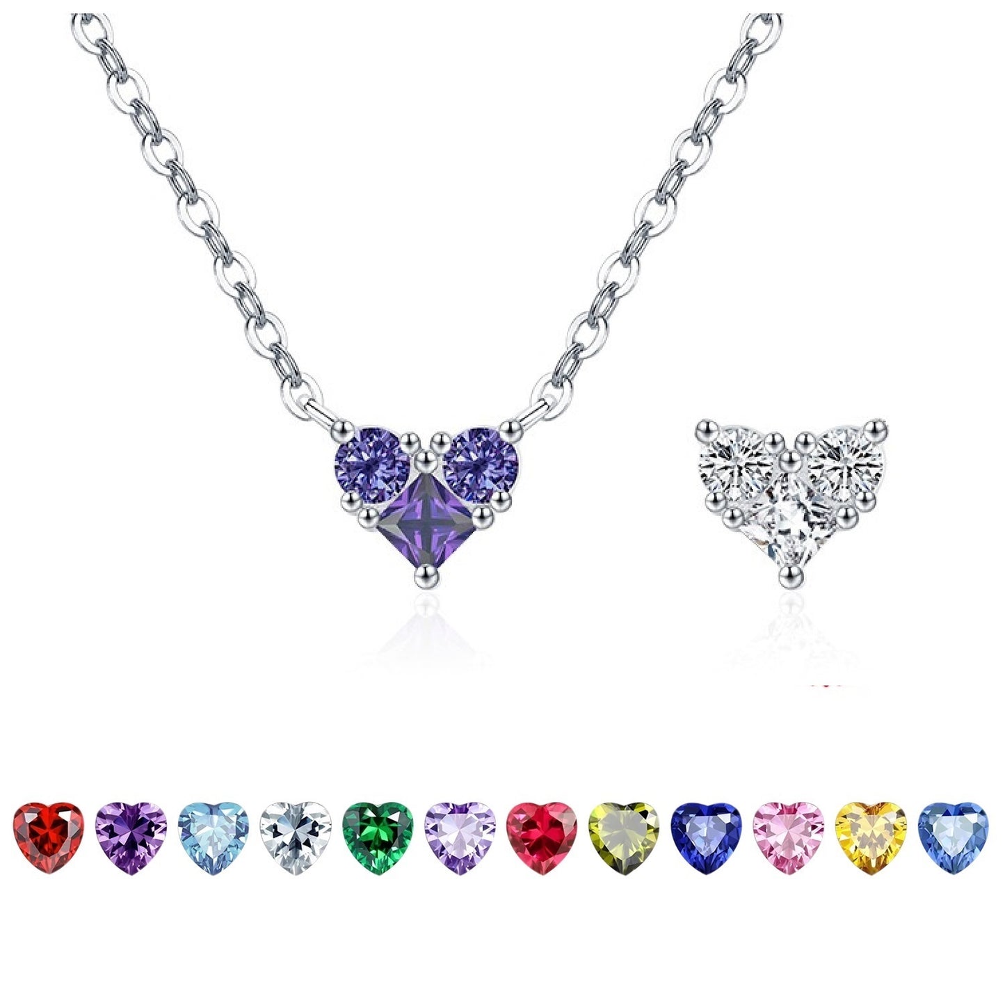 HESHPAWS 925 Sterling Silver Heart Necklace,Owl patterned love necklace,Anniversary Birthday Christmas Gifts for Women with Gift Box
