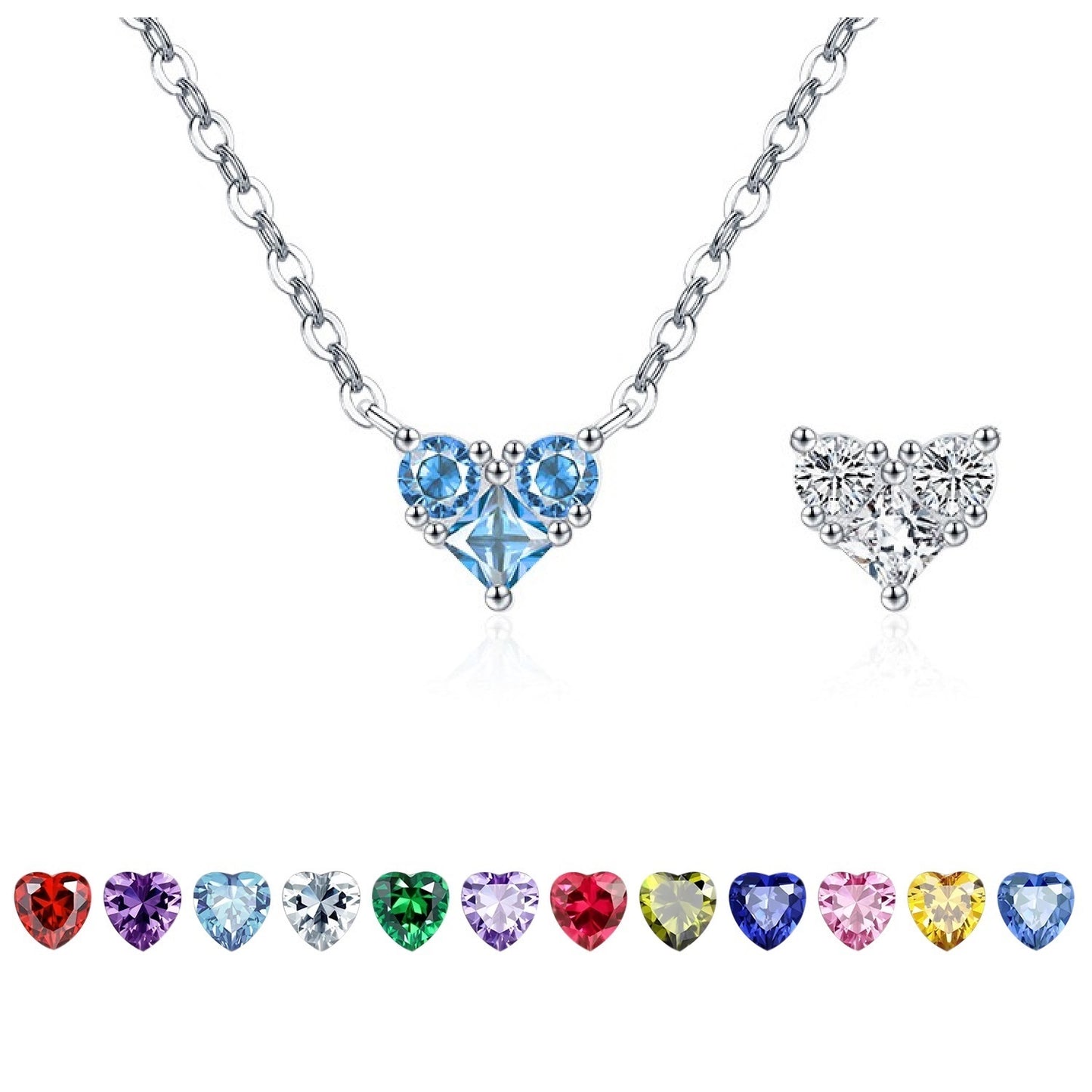 HESHPAWS 925 Sterling Silver Heart Necklace,Owl patterned love necklace,Anniversary Birthday Christmas Gifts for Women with Gift Box