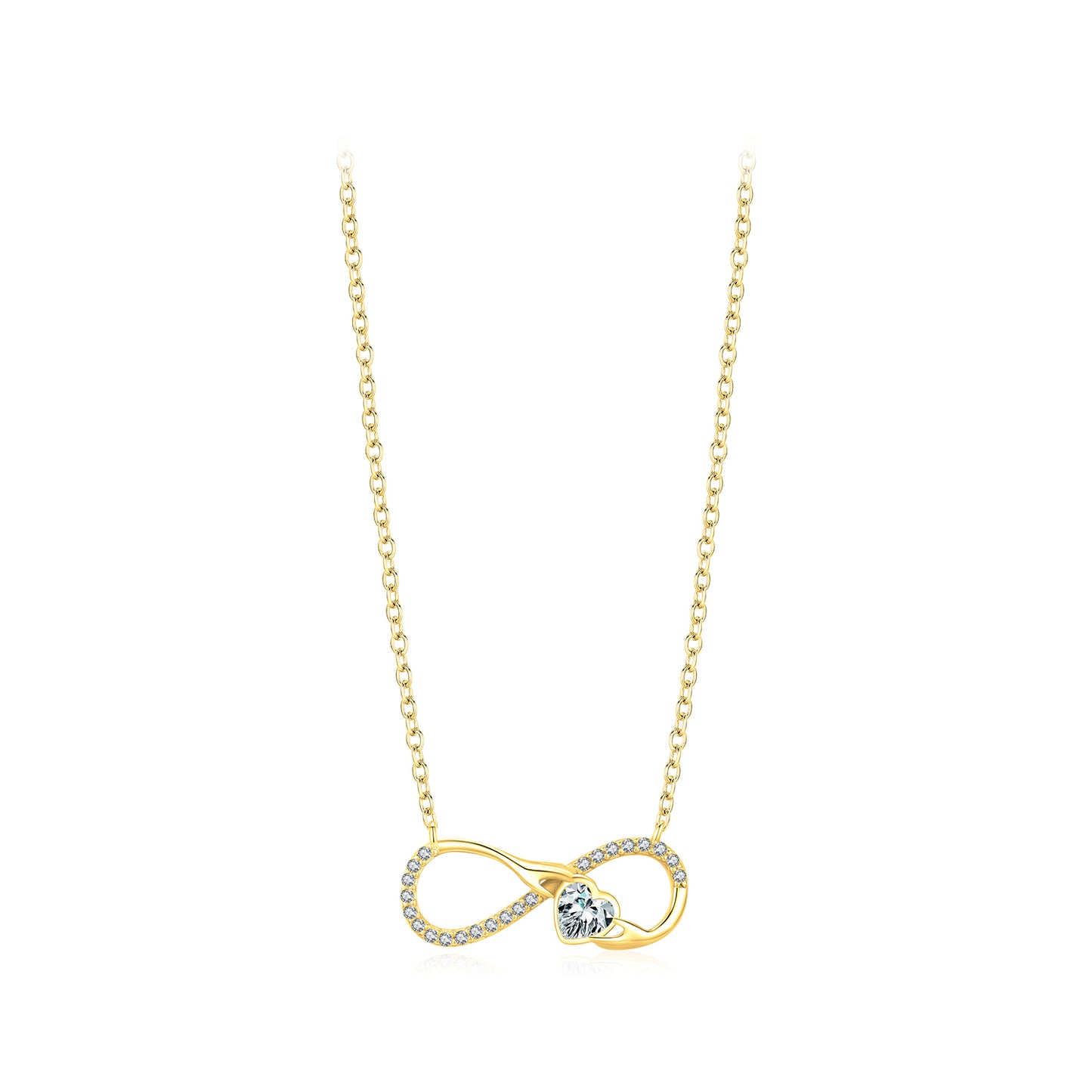 HESHPAWS S925 pure silver heart-shaped Necklace, micro inlaid 8 shaped pendant necklace, Zircon inlay Heart Shaped Collarbone Chain,Hand in hand necklace Jewelry Gift for Women With Gift Box