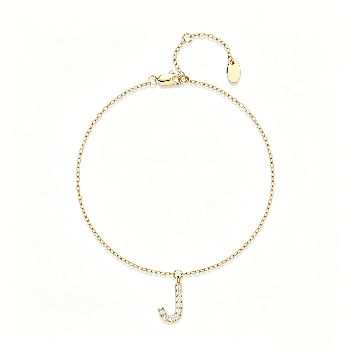 HESHPAWS S925 Sterling Silver Initial Bracelets for Women, Your surname initial bracelet