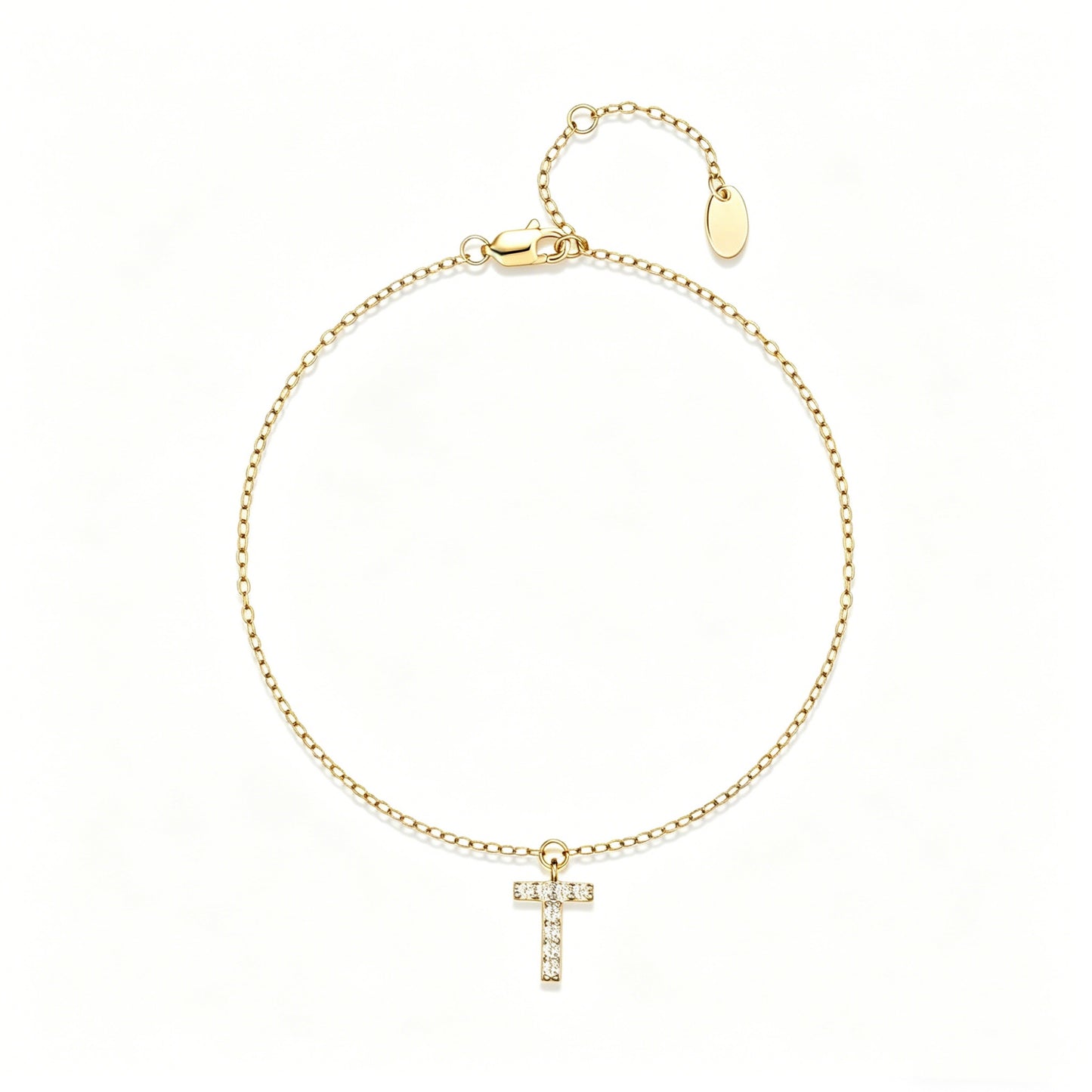 HESHPAWS S925 Sterling Silver Initial Bracelets for Women, Your surname initial bracelet