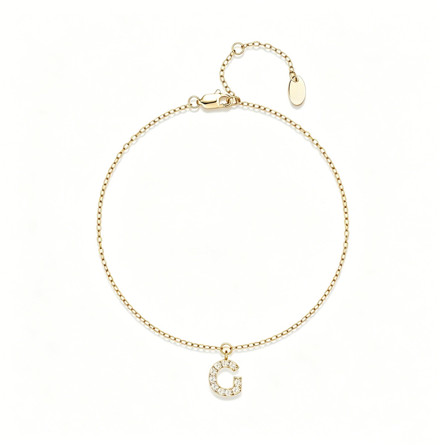 HESHPAWS S925 Sterling Silver Initial Bracelets for Women, Your surname initial bracelet