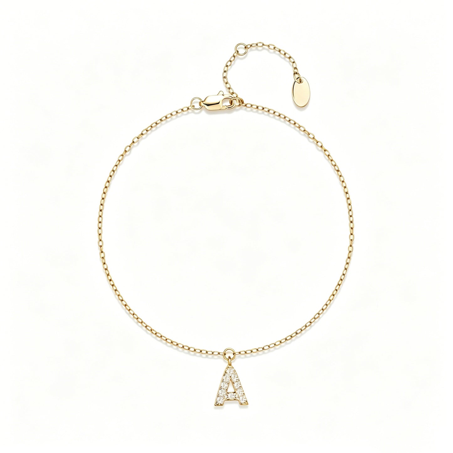 HESHPAWS S925 Sterling Silver Initial Bracelets for Women, Your surname initial bracelet