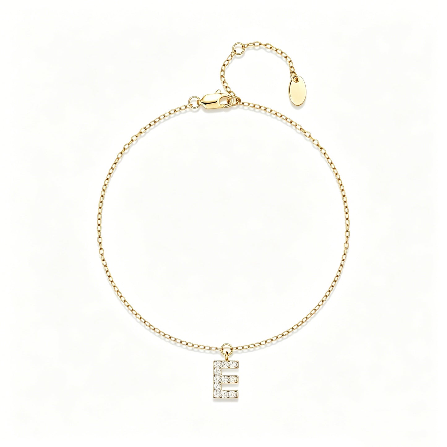 HESHPAWS S925 Sterling Silver Initial Bracelets for Women, Your surname initial bracelet
