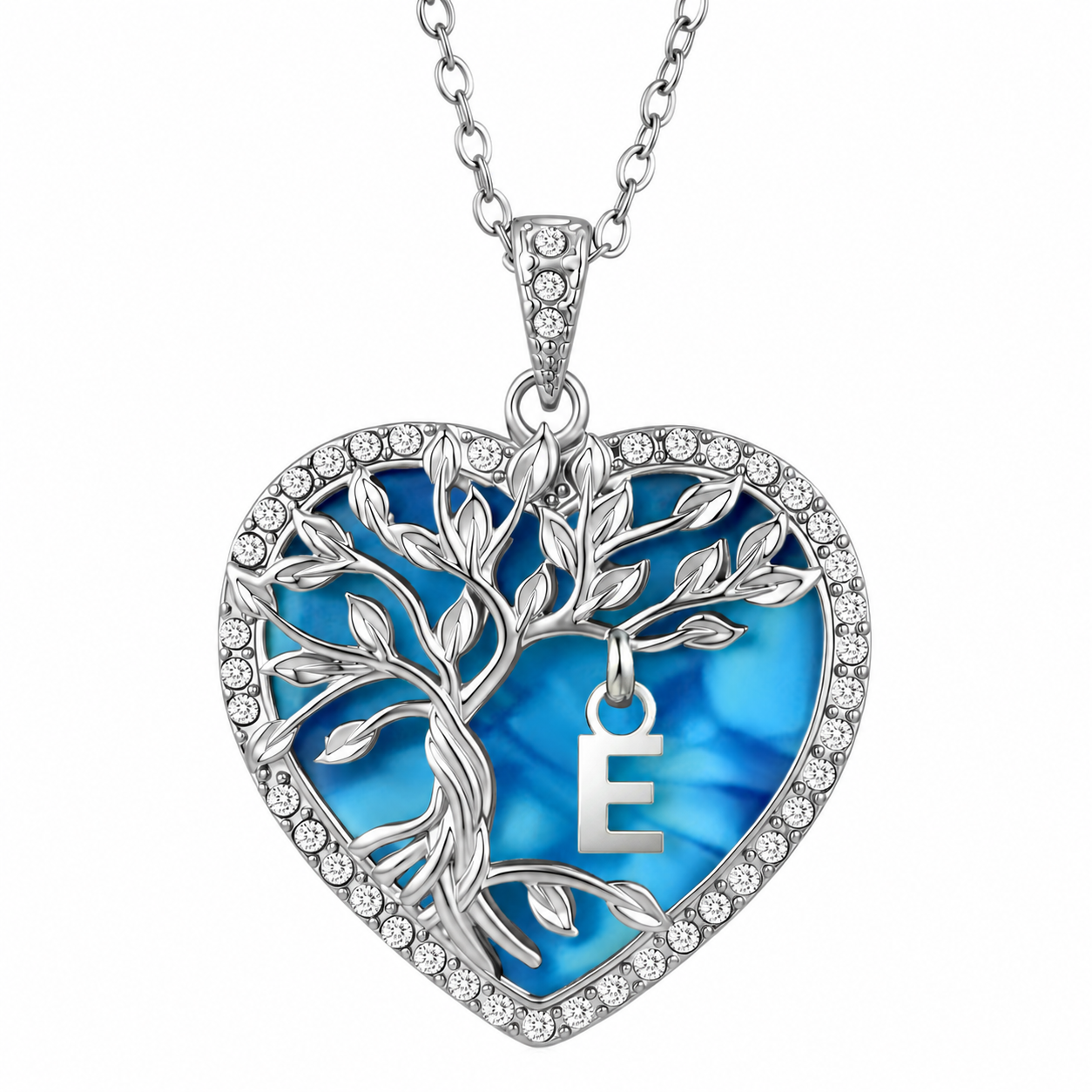 Heshpaws Tree of Life Necklace for Women ，Heart Pendant with Initial Letter , A-Z Alphabet Jewelry for Women, Birthday Anniversary Gift