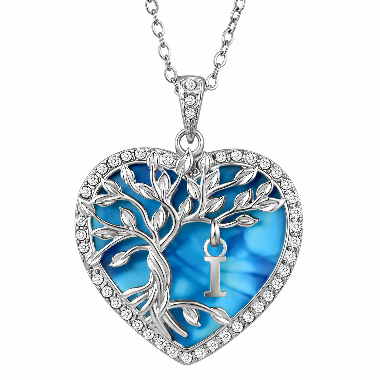 Heshpaws Tree of Life Necklace for Women ，Heart Pendant with Initial Letter , A-Z Alphabet Jewelry for Women, Birthday Anniversary Gift