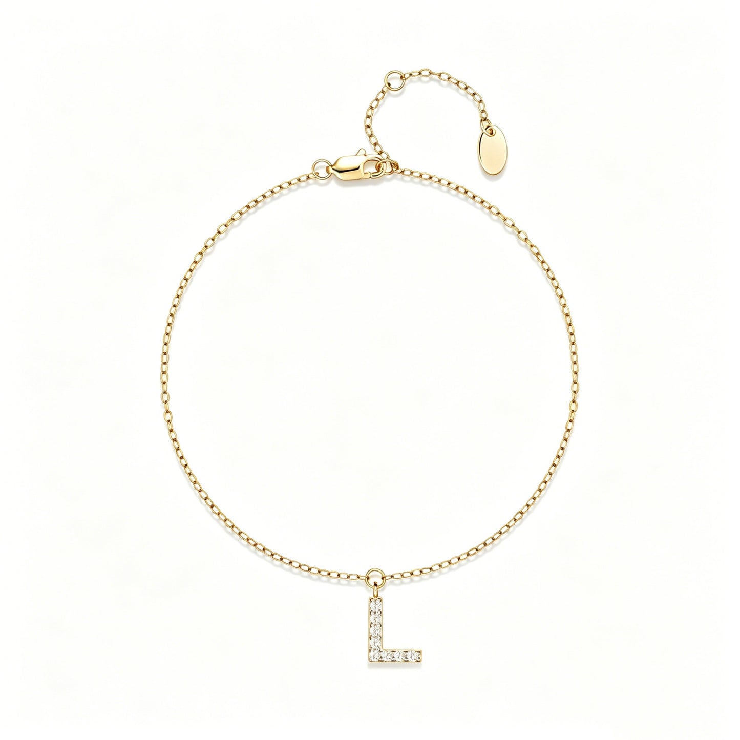 HESHPAWS S925 Sterling Silver Initial Bracelets for Women, Your surname initial bracelet