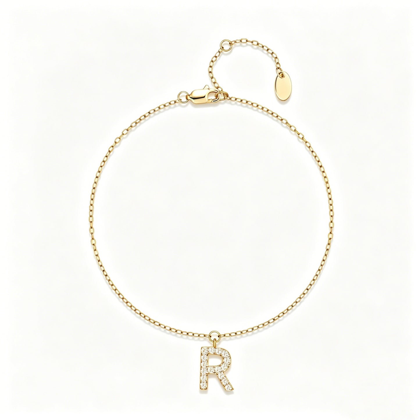HESHPAWS S925 Sterling Silver Initial Bracelets for Women, Your surname initial bracelet