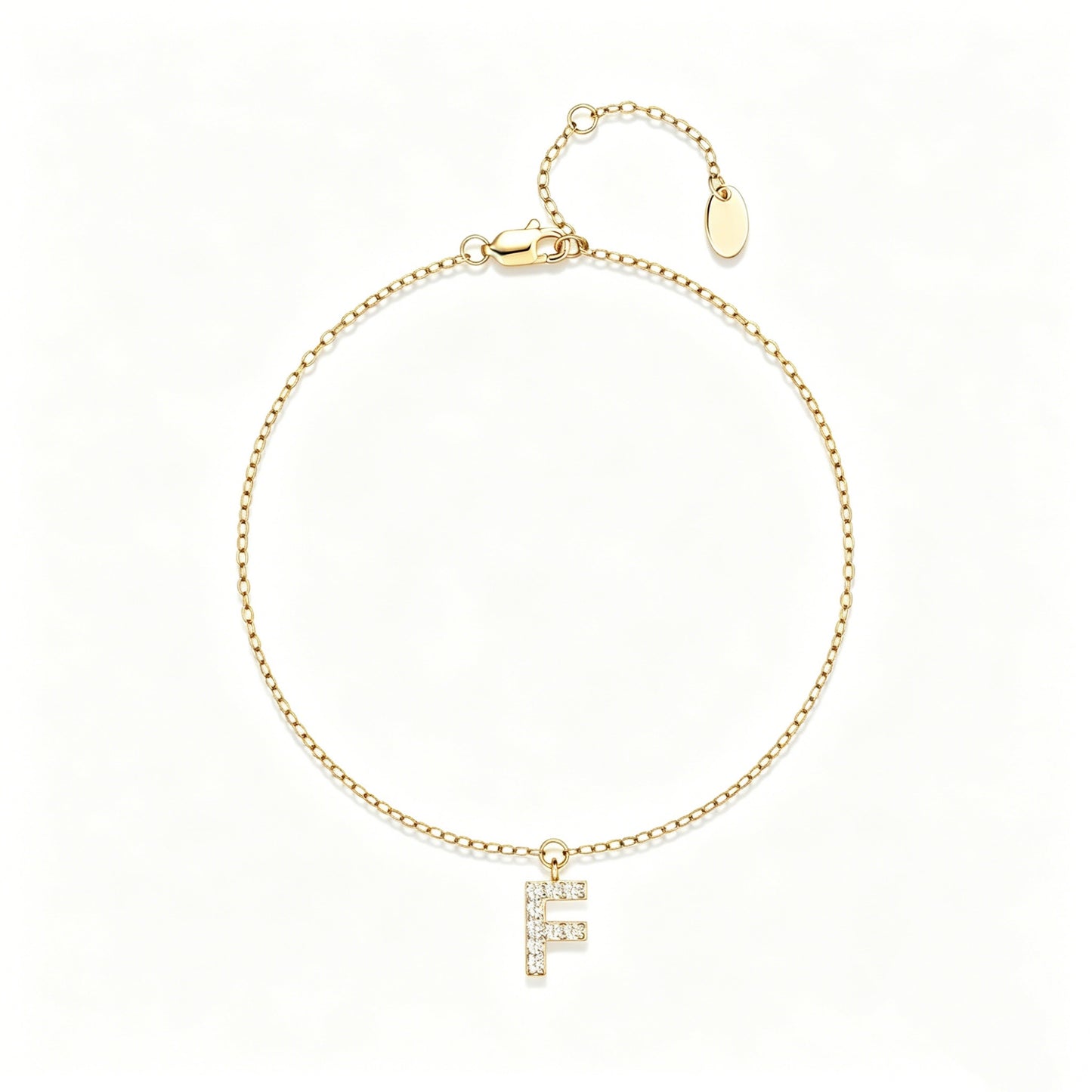 HESHPAWS S925 Sterling Silver Initial Bracelets for Women, Your surname initial bracelet