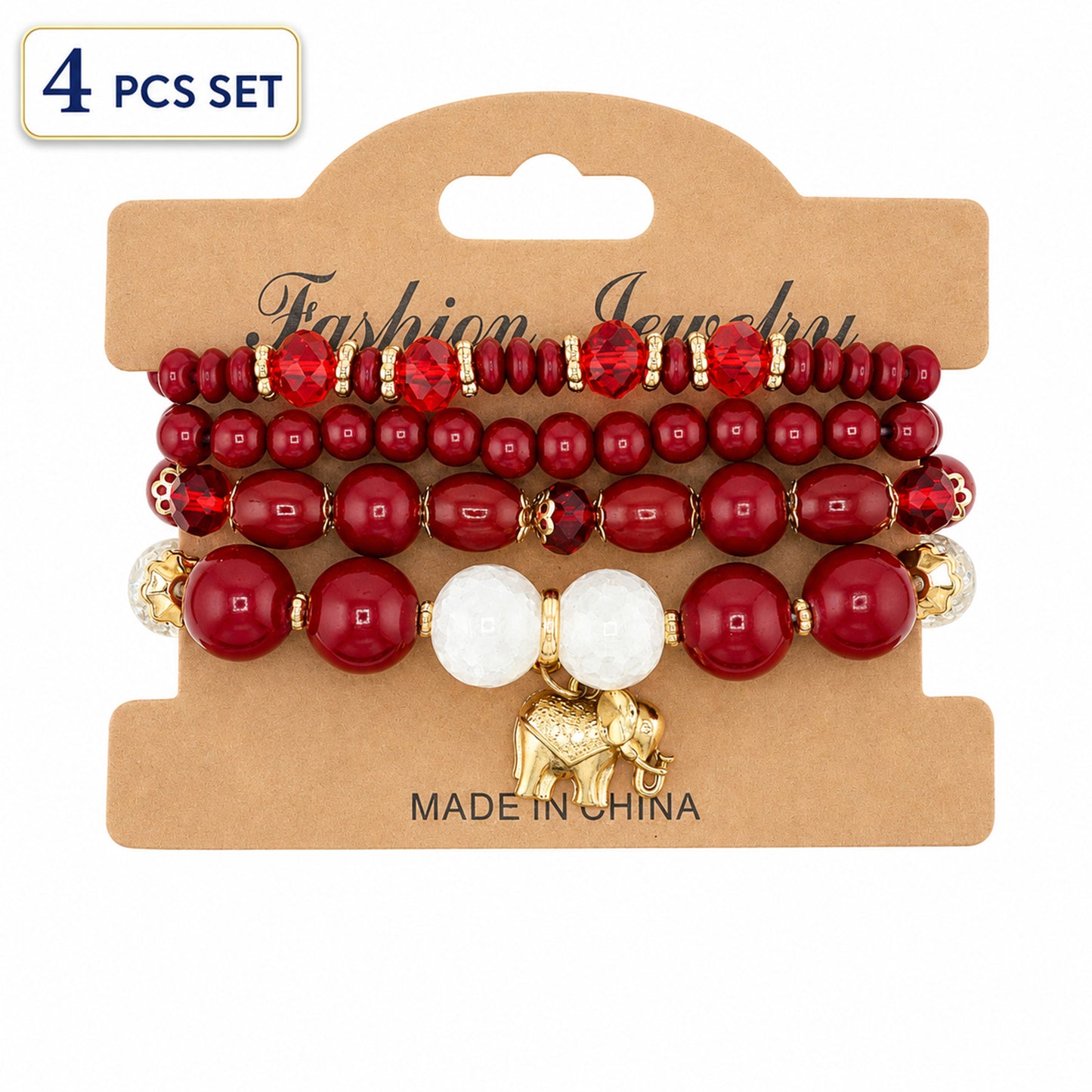 HESHPAWS 4 PCS Bohemian Stretch Anchor Bracelets Elephant Butterfly Retro Bracelets Suitable for Girls Women Gifts