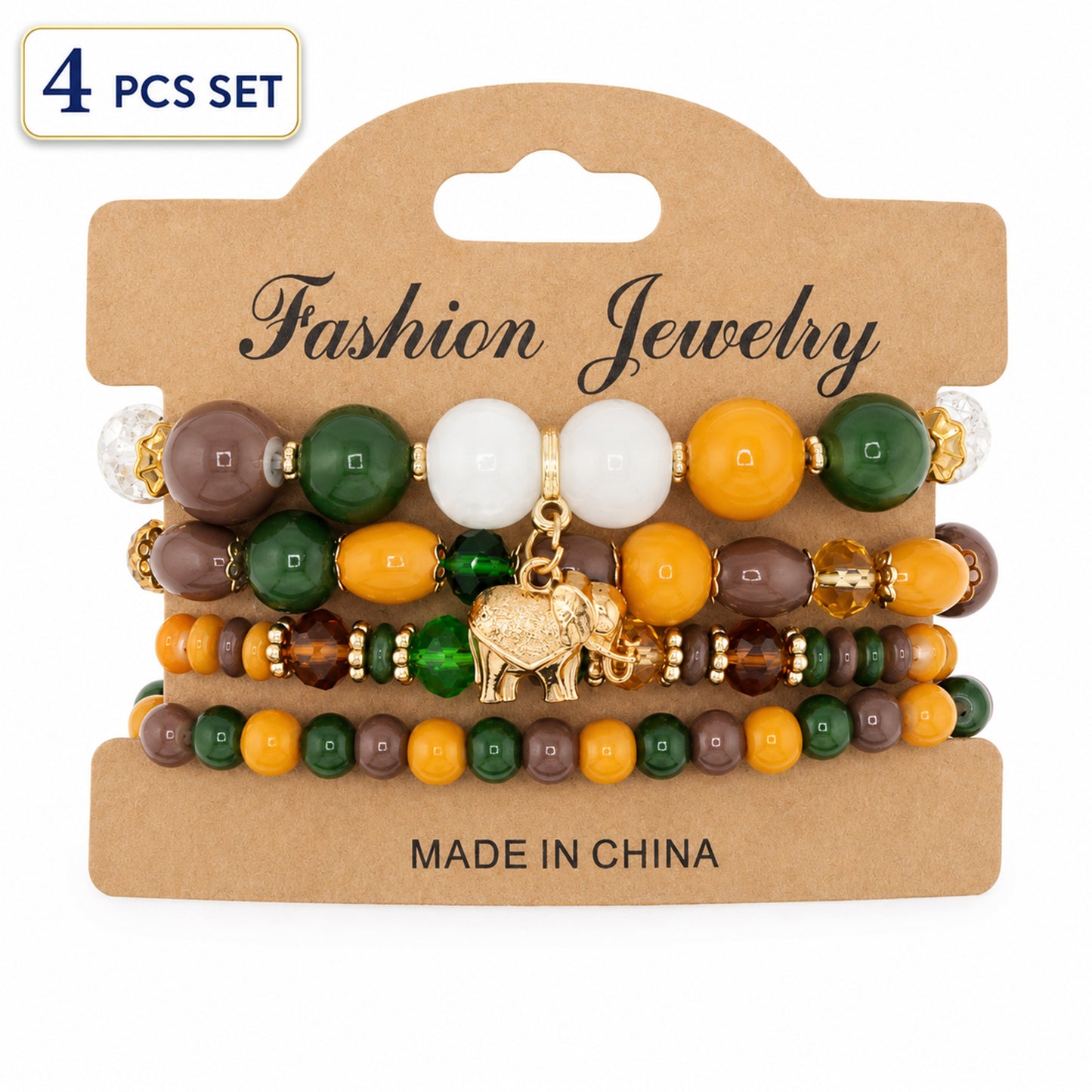 HESHPAWS 4 PCS Bohemian Stretch Anchor Bracelets Elephant Butterfly Retro Bracelets Suitable for Girls Women Gifts