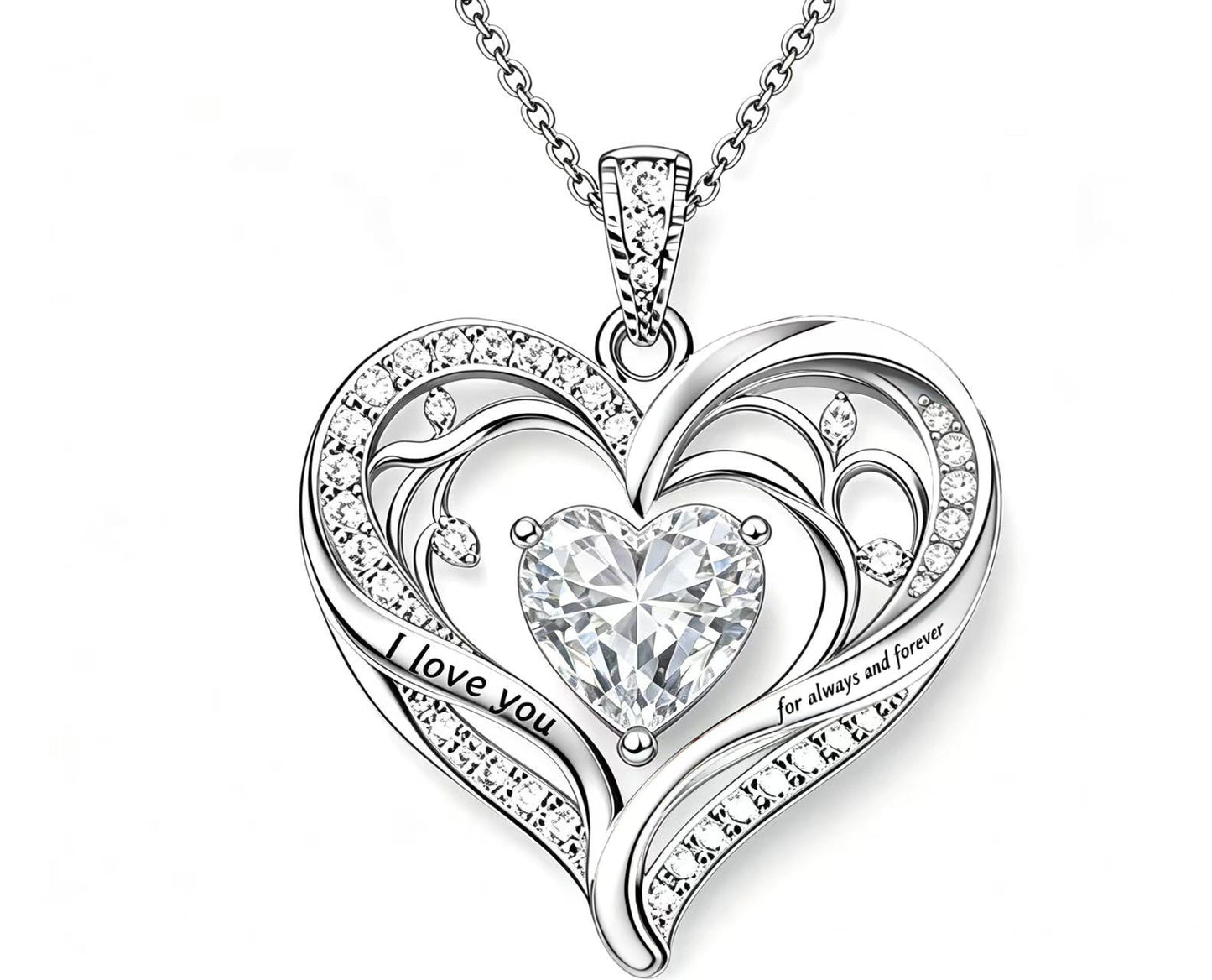 HESHPAWS S925 Sterling Silver Cross Necklace Heart Necklaces for Women Cross Chain Jewelry Gifts （with Gift Box)