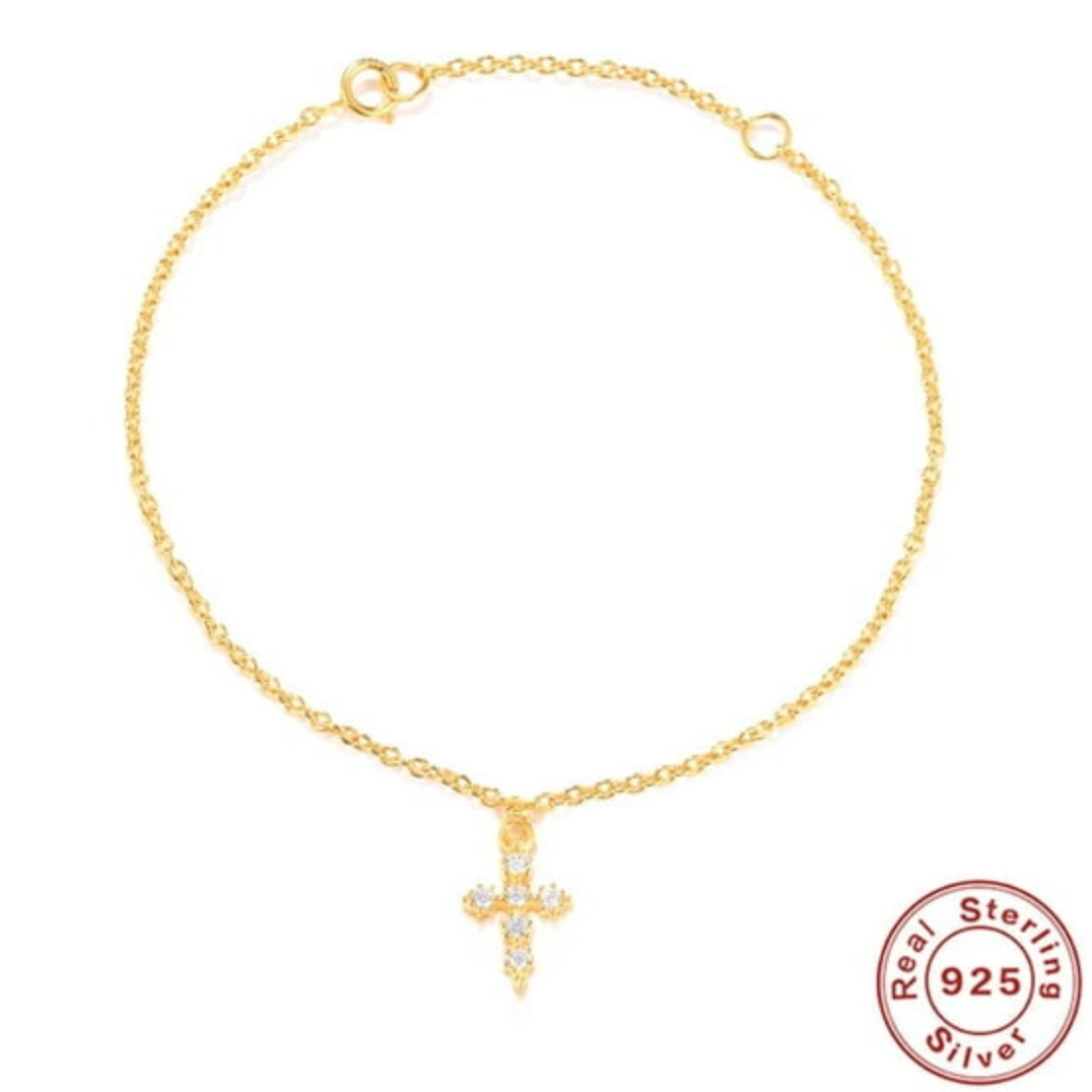 Cross Bracelet/Anklet for Women S925 Sterling Silver Adjustable Cross Faith Bracelet Anklet Religious Cross Jewelry Confirmation Gift for Women Girls
