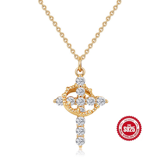 HESHPAWS S925 Sterling Silver Cross Necklace Heart Necklaces for Women Cross Chain Jewelry Gifts