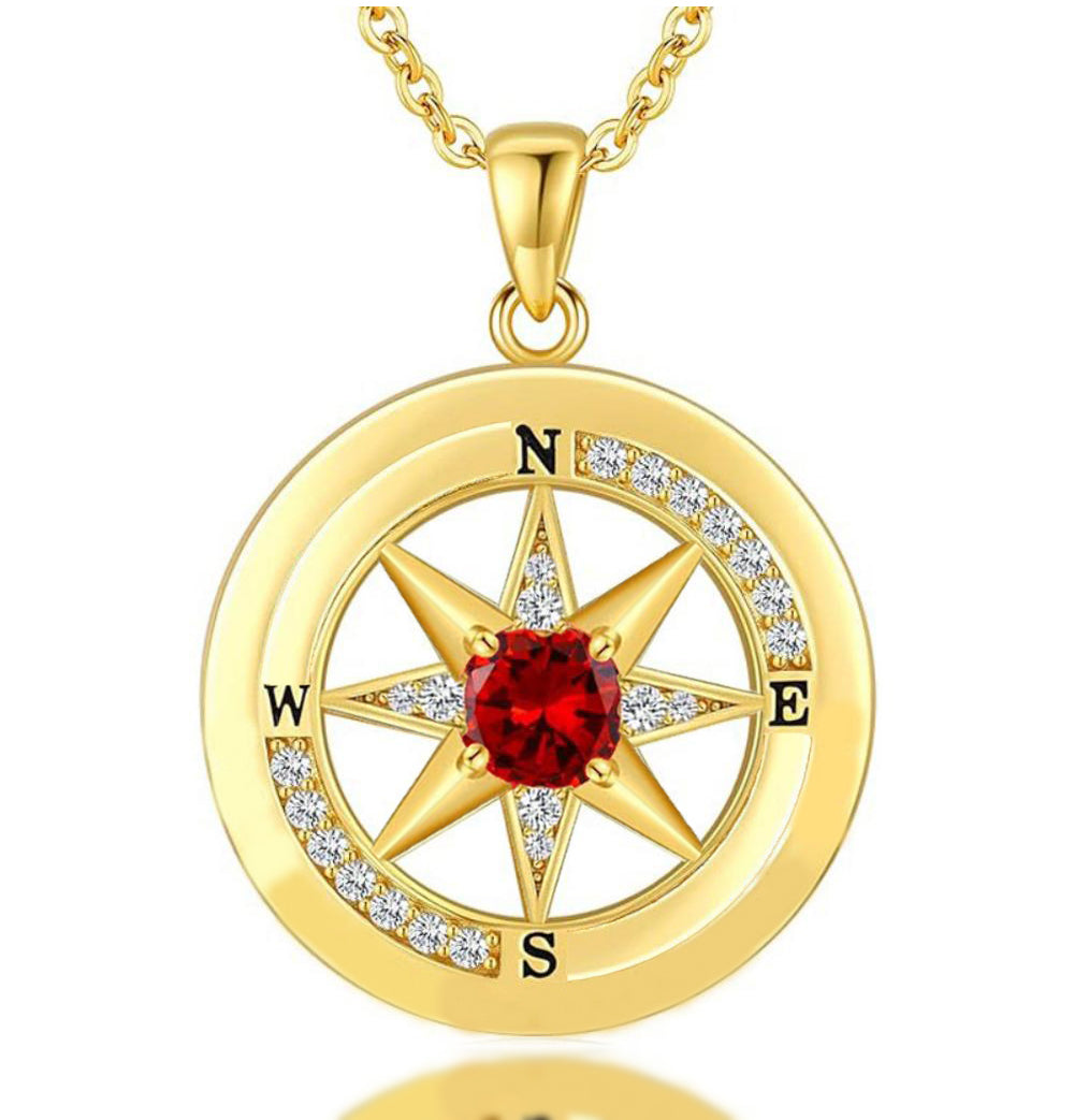 Compass Necklace, Compass Jewelry Women Wedding Anniversary, Girlfriend Birthday Gifts for Her, I'd be Lost without You Necklace