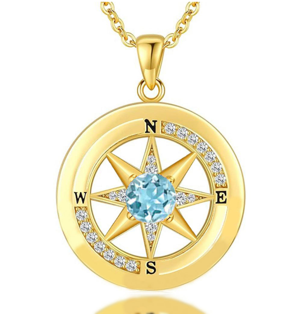 Compass Necklace, Compass Jewelry Women Wedding Anniversary, Girlfriend Birthday Gifts for Her, I'd be Lost without You Necklace