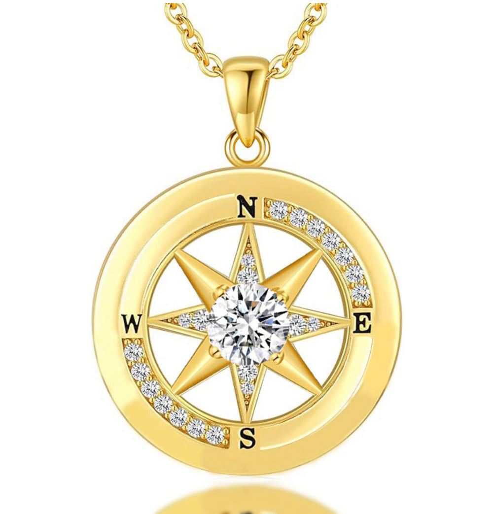 Compass Necklace, Compass Jewelry Women Wedding Anniversary, Girlfriend Birthday Gifts for Her, I'd be Lost without You Necklace
