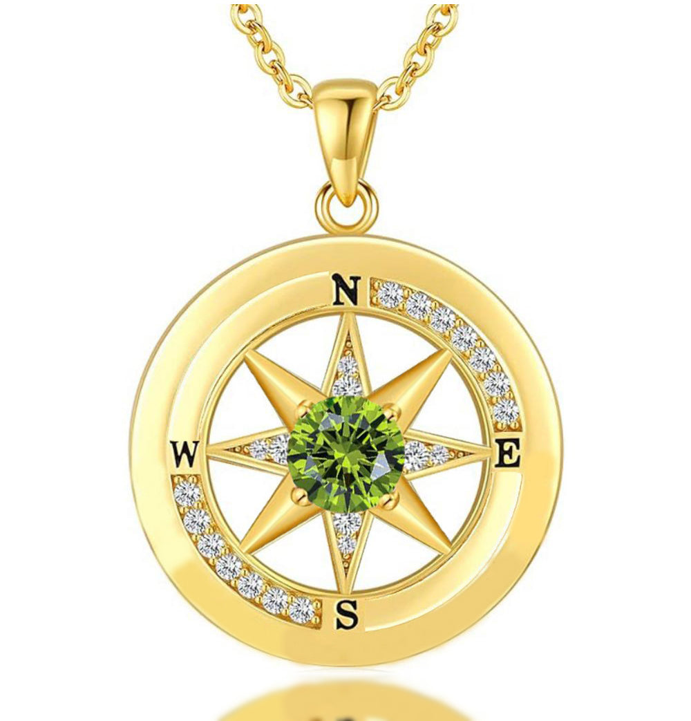 Compass Necklace, Compass Jewelry Women Wedding Anniversary, Girlfriend Birthday Gifts for Her, I'd be Lost without You Necklace