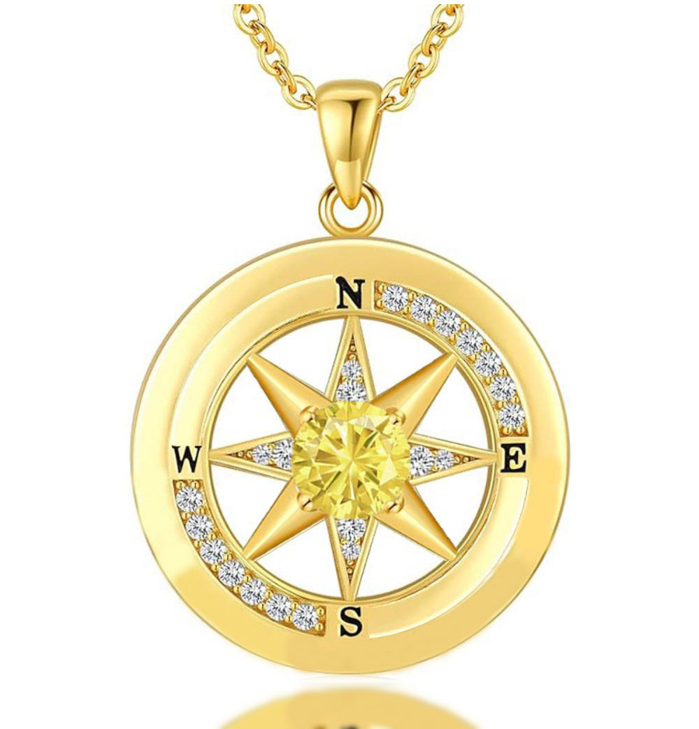 Compass Necklace, Compass Jewelry Women Wedding Anniversary, Girlfriend Birthday Gifts for Her, I'd be Lost without You Necklace