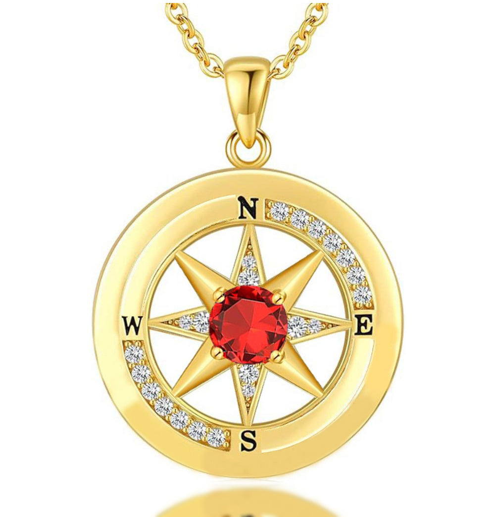 Compass Necklace, Compass Jewelry Women Wedding Anniversary, Girlfriend Birthday Gifts for Her, I'd be Lost without You Necklace