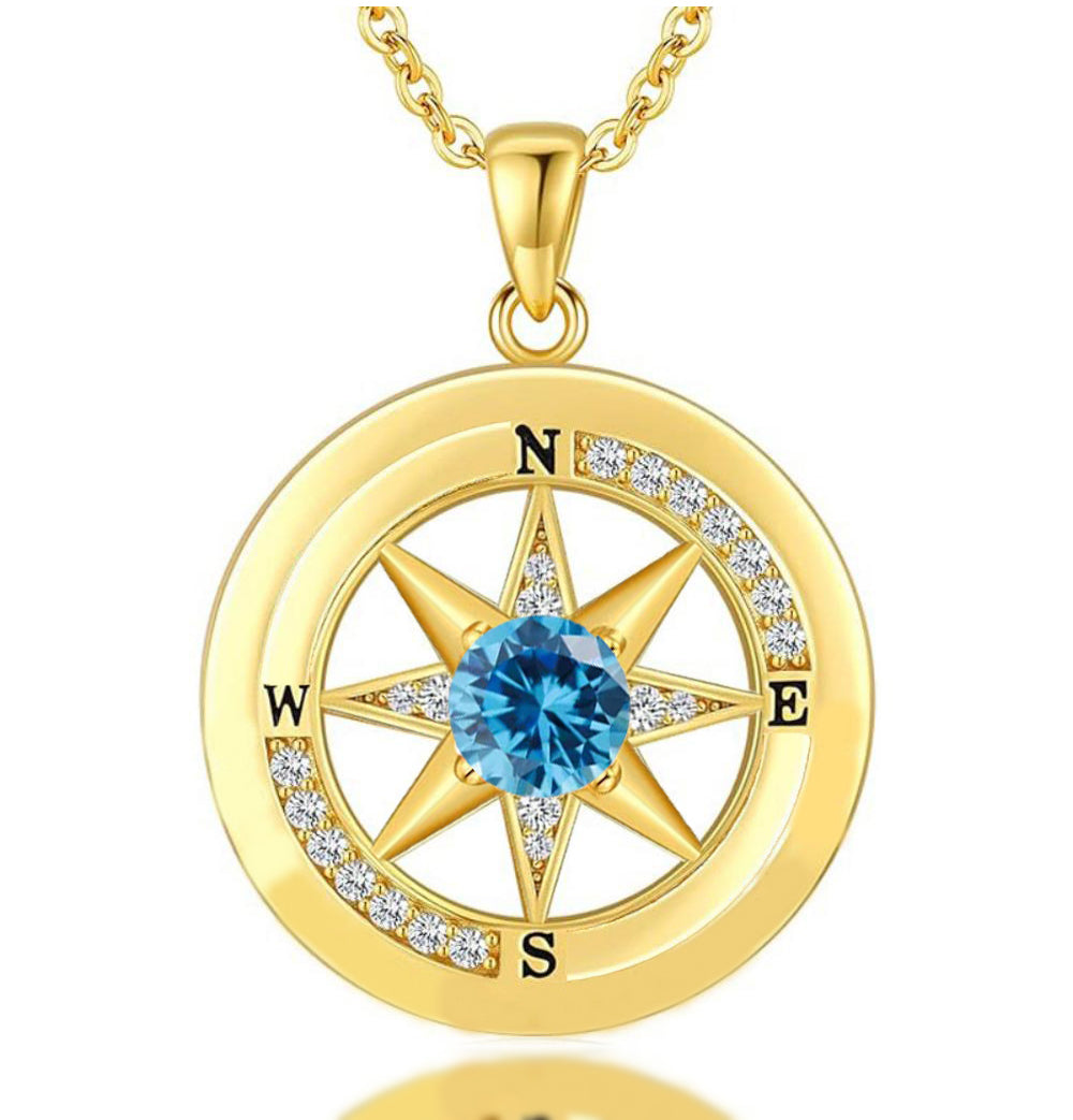 Compass Necklace, Compass Jewelry Women Wedding Anniversary, Girlfriend Birthday Gifts for Her, I'd be Lost without You Necklace